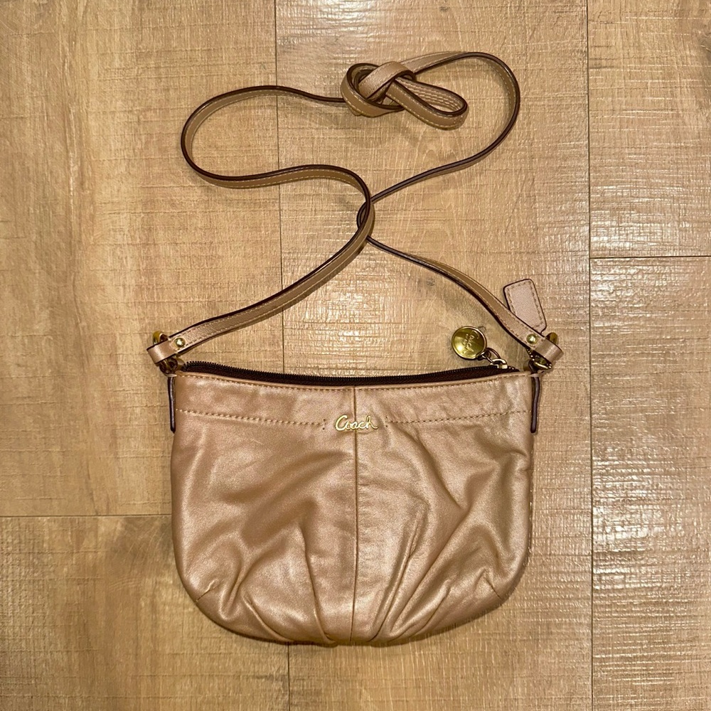 Coach Metallic Tan Crossbody Bag